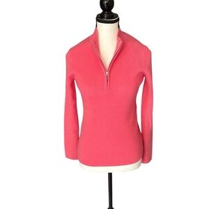 One Grey Day Women's Cashmere Pink Half-Zip Sweater